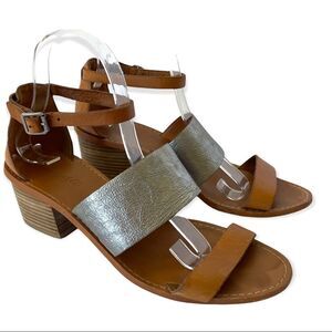 Madewell Warren Sandal in Silver and Leather , Sz 9